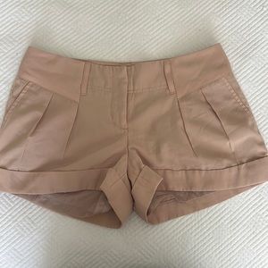 Light Pink Low Waist Trouser Cuffed Shorts